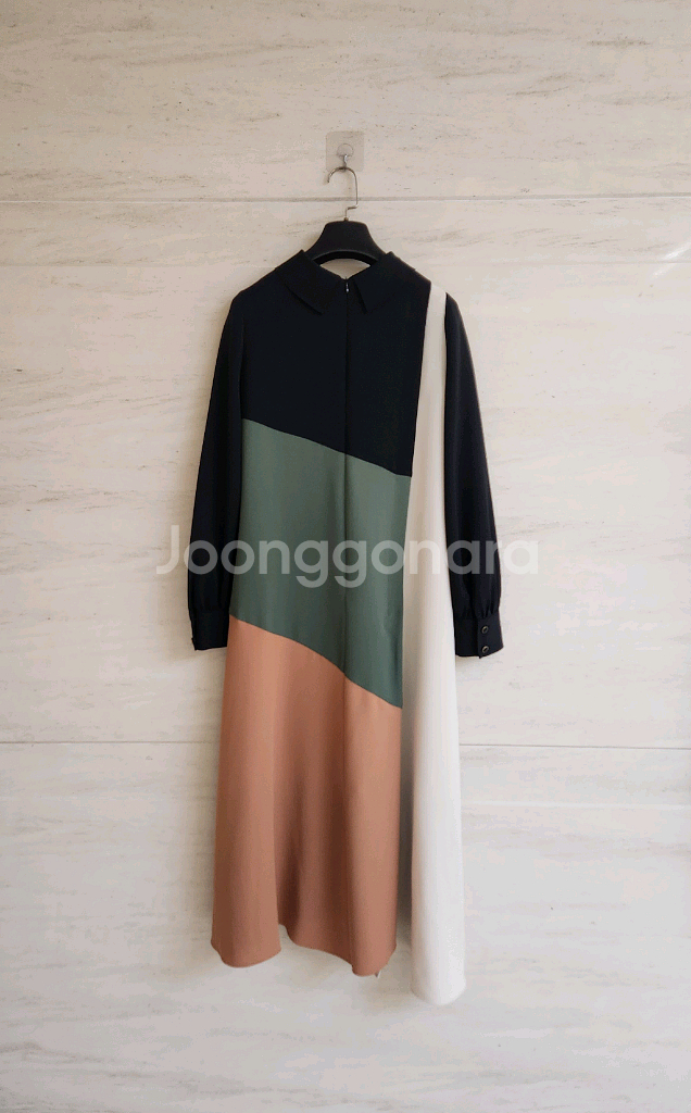 주크 컬러배색 롱원피스 55사이즈--2
