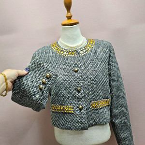 (새상품) 헤링본 큐빅 자켓