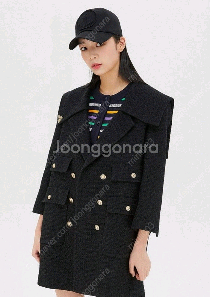 럭키슈에뜨 트위드 세일러 코트--3