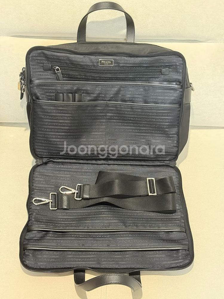 (정품)프라다 리나일론 사피아노 브리프케이스(투지퍼)--8