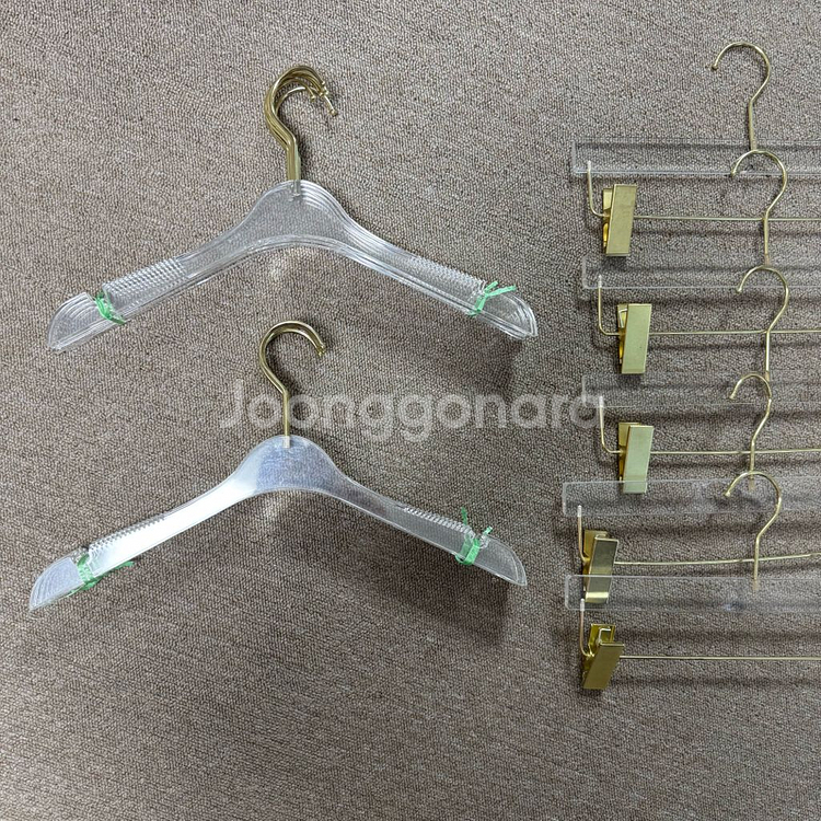 아크릴 투명 논슬립 미끄럼방지 매장 상의 옷걸이 10개--2