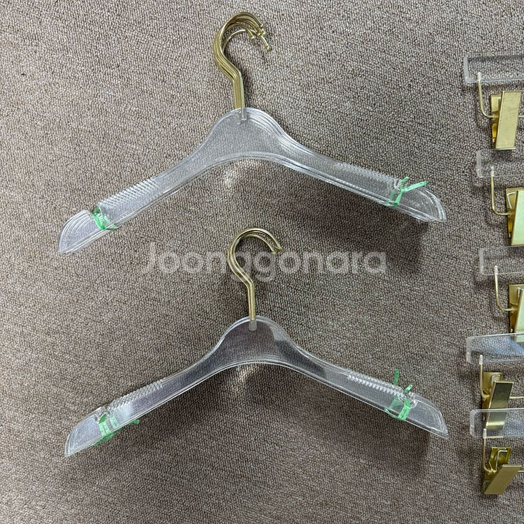 아크릴 투명 논슬립 미끄럼방지 매장 상의 옷걸이 10개--0