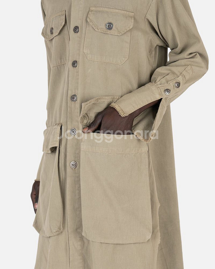 그렉로렌 twill long boxy 빈티지 코트--3