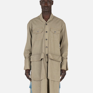 그렉로렌 twill long boxy 빈티지 코트