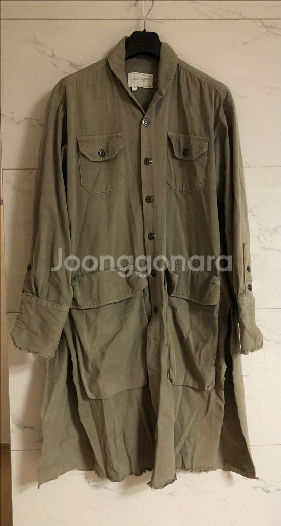 그렉로렌 twill long boxy 빈티지 코트--4