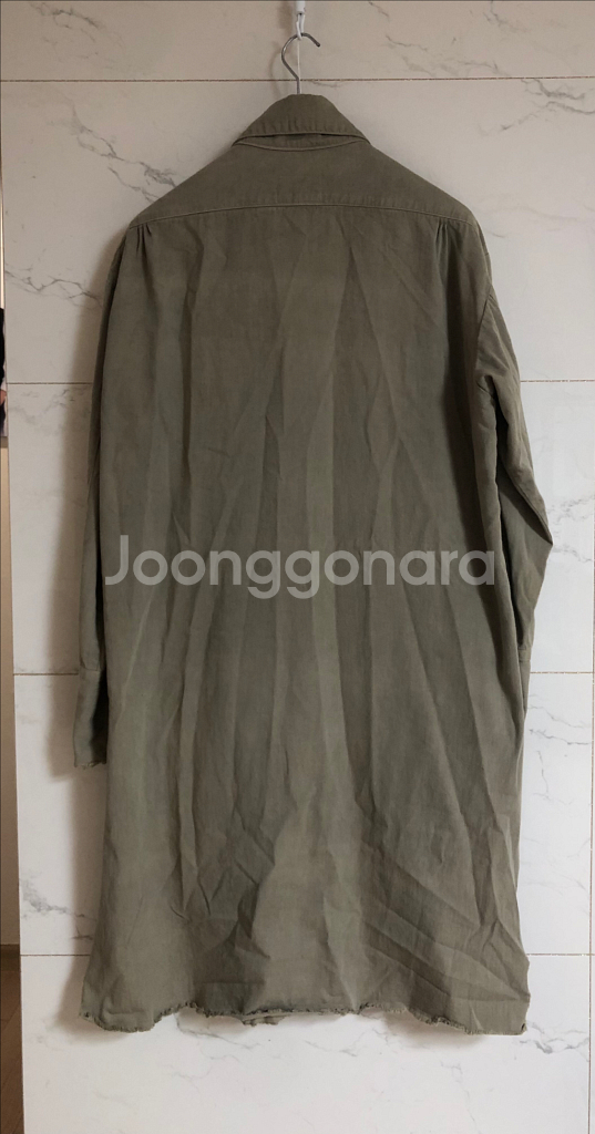 그렉로렌 twill long boxy 빈티지 코트--5