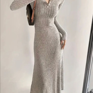 골지 슬림핏 원피스