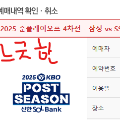 2025 준플레이오프4차전 삼성대SSG 통로4연석