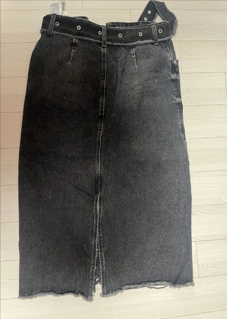 자라 흑청 롱스커트 xs 새제품,자라 디트로이드 데님스 이미지