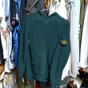 스톤아일랜드 울 후드 니트 그린 m