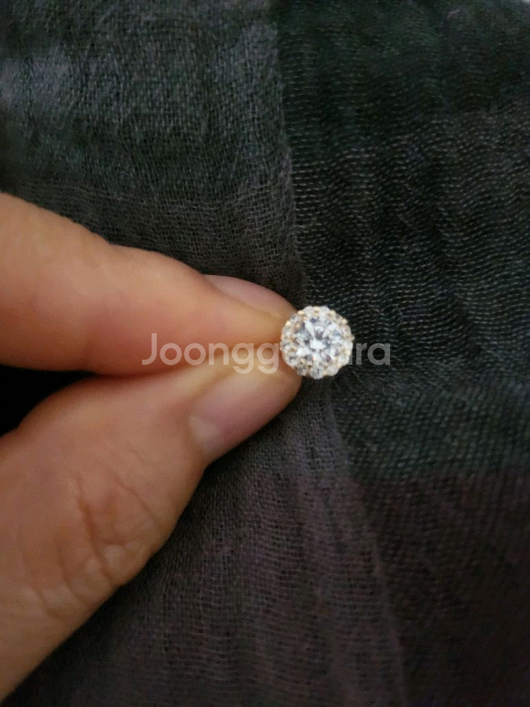 14k 큐빅 링 귀걸이--3