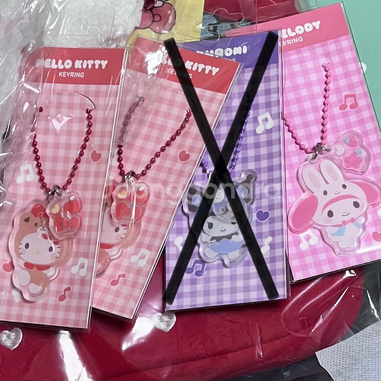산리오 코스플레이 투명키링 헬로키티 쿠로미 마이멜로디--0