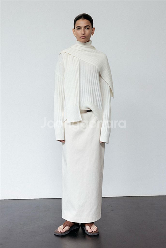 르917 르셉템버 리브 니트 스웨터 머플러 세트--0