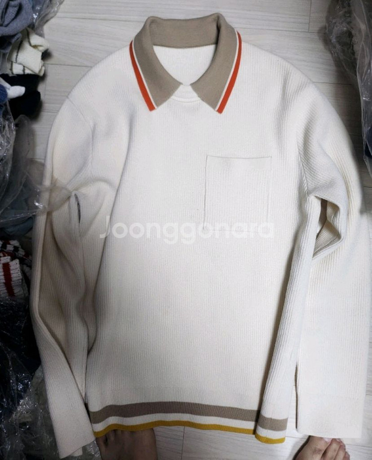 시스템옴므 정품 카라 아이보리 긴팔 100사이즈--0