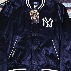 폴로랄프로렌 뉴욕양키스 새틴자켓.폴로 브로치