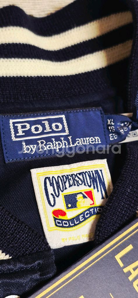 폴로랄프로렌 뉴욕양키스 새틴자켓.폴로 브로치--2