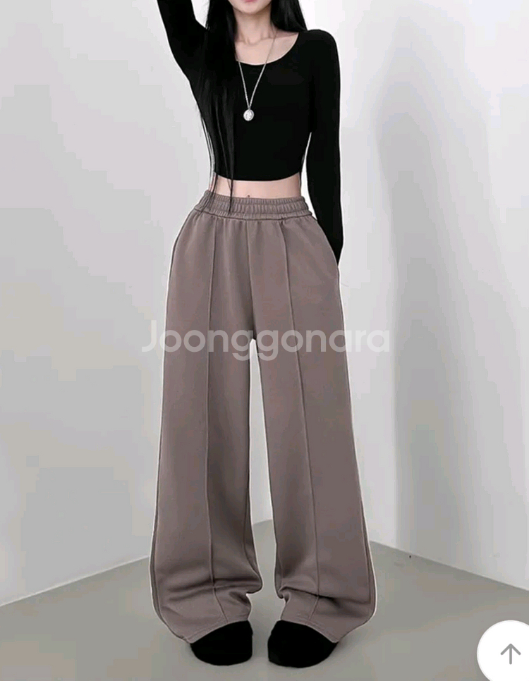 와이드 트레이닝 팬츠 모카(새상품)--3