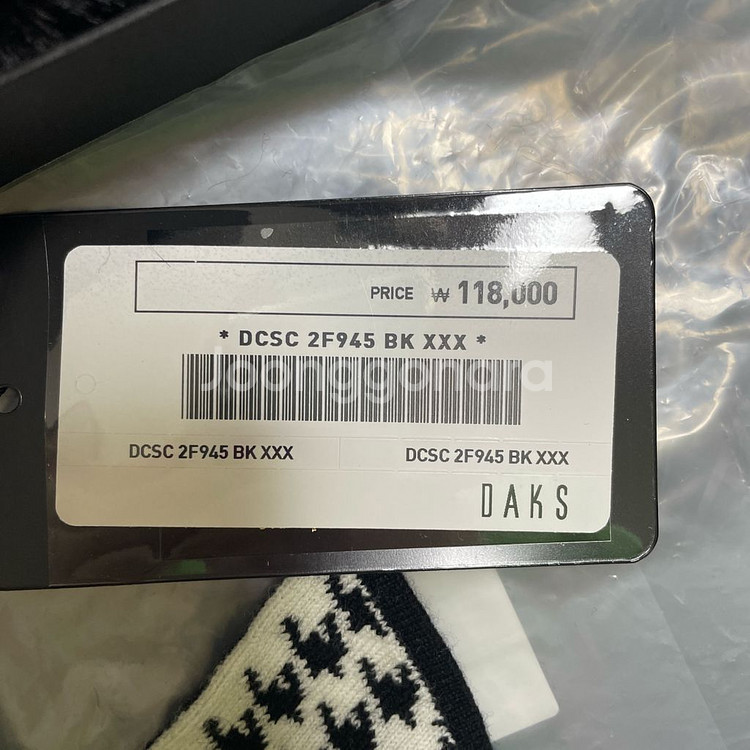 닥스 블랙퍼 울 체크 스카프--3