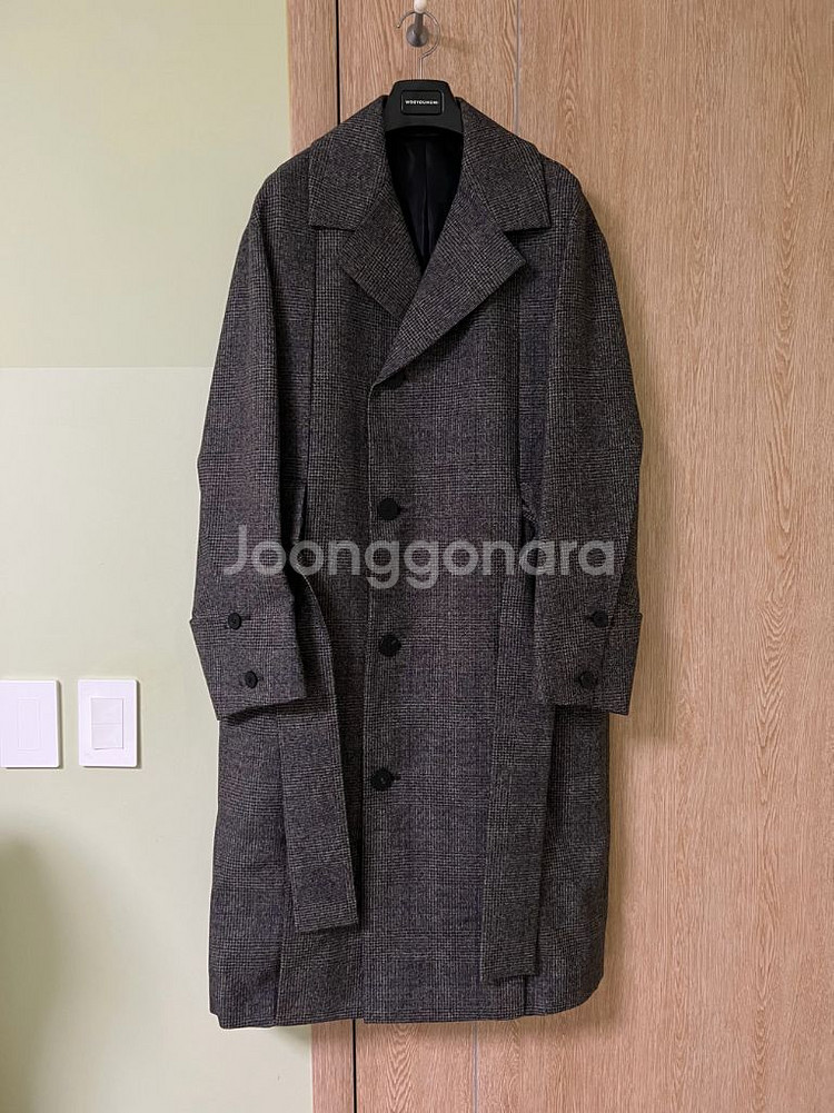 우영미 21,22,23fw 메인 체크 코트 44사이즈--5