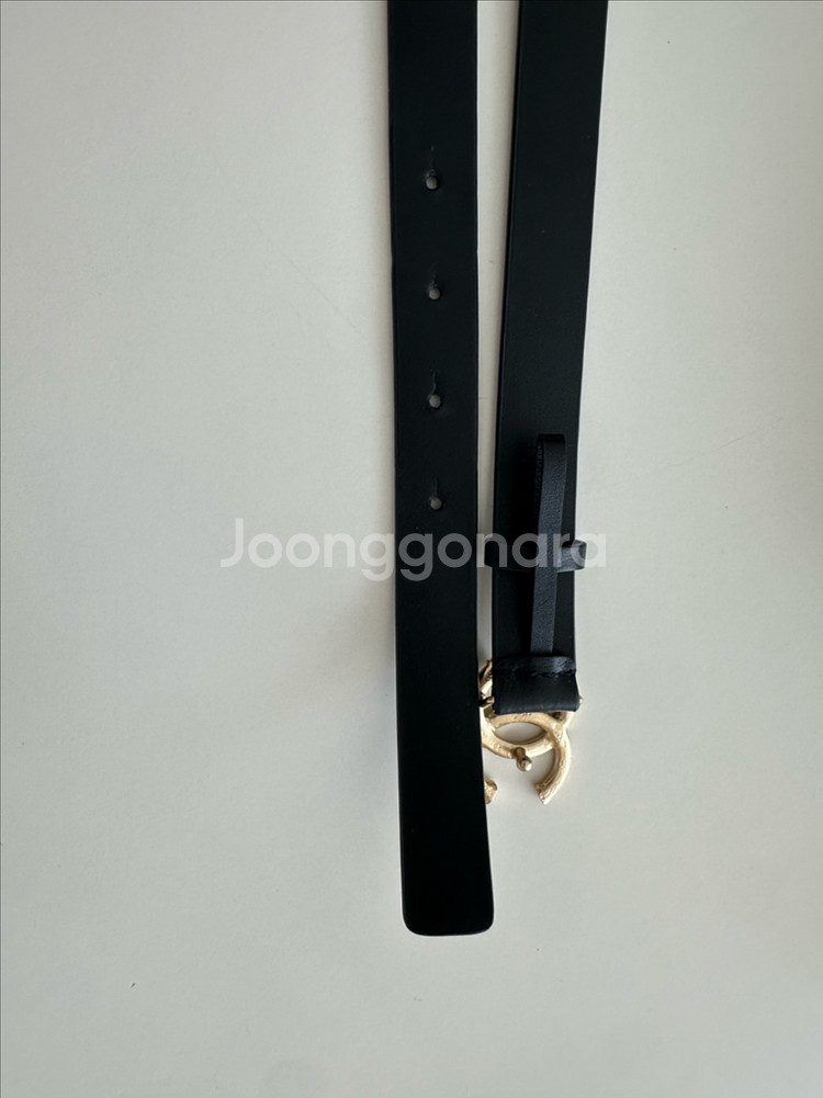 샤넬 블랙 가죽 벨트 금장 CC로고 레더벨트 AA922--4