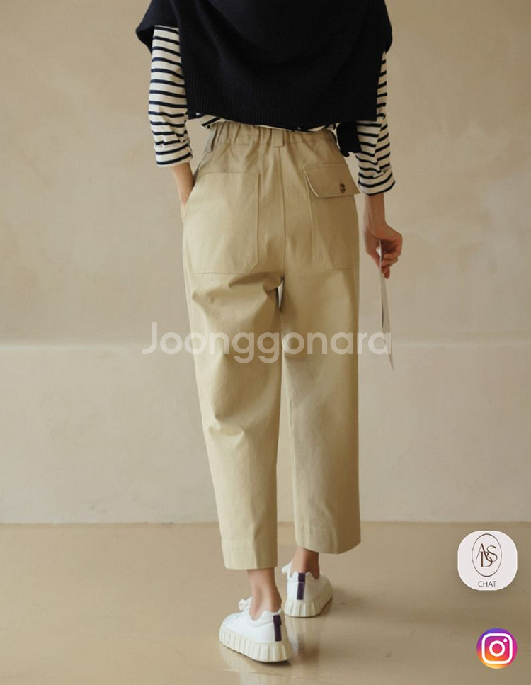 (새상품)어바웃썸 코튼 팬츠 S 베니토 보웬 여성옷--3