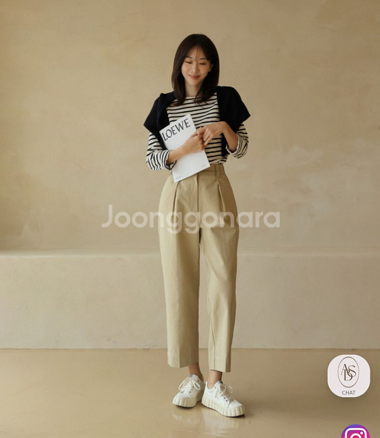 (새상품)어바웃썸 코튼 팬츠 S 베니토 보웬 여성옷--4