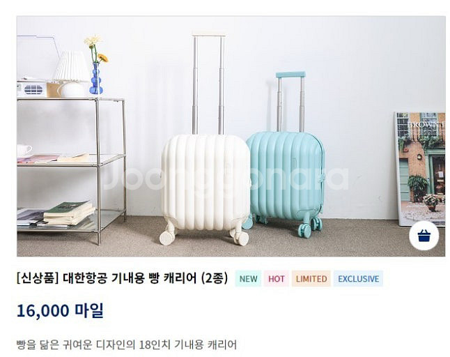 대한항공 기내용 빵 캐리어 마카롱 블루--0