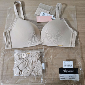 [새상품] 큐모모 노와이어 라떼 제로브라 팬티 세트(정