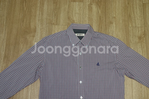 (95)빈폴/네이비버건디 잔체크셔츠--1