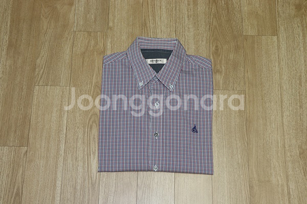 (95)빈폴/네이비버건디 잔체크셔츠--6