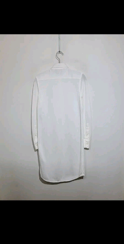 (S) 랄프로렌 폴로 셔츠 원피스 화이트 긴팔 카라넥--5