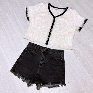 새상품 > 부클 카디건 화이트 55사이즈