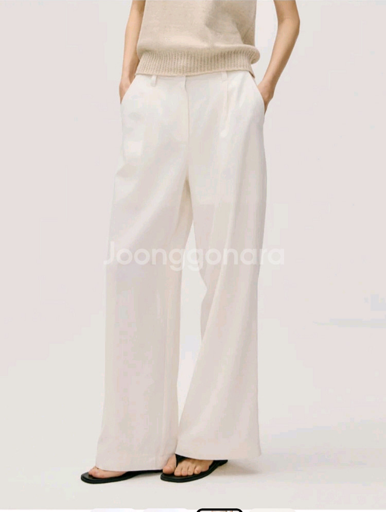 (새상품)depound 드파운드린넨밴딩팬츠 M--0