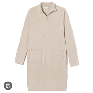 라코스테 Lacoste 오픈 카라 니트 원피스