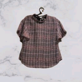 SJ SJ 가을 체크 블라우스