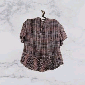 SJ SJ 가을 체크 블라우스--1