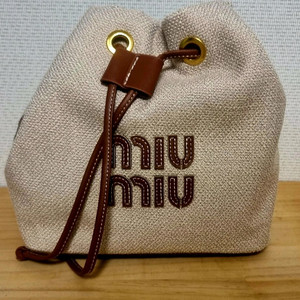[가방] 미땡미우 캔버스 버킷백 베이지