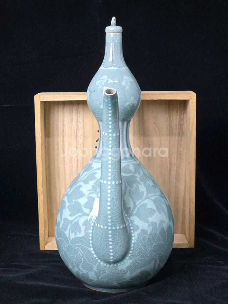 해강 유근형 청자 주전자 수주--2