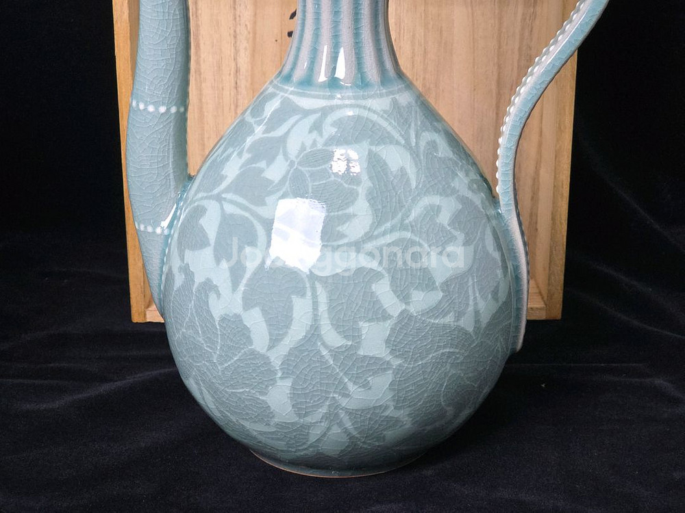 해강 유근형 청자 주전자 수주--6