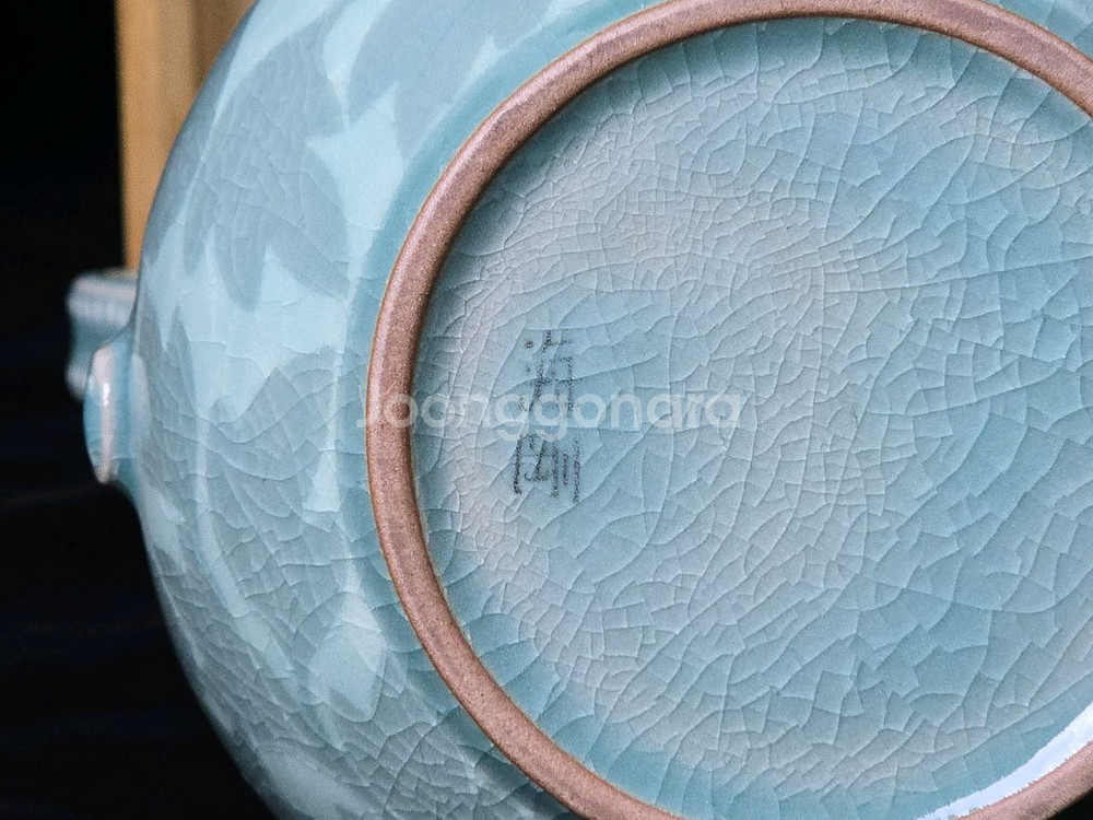 해강 유근형 청자 주전자 수주--8