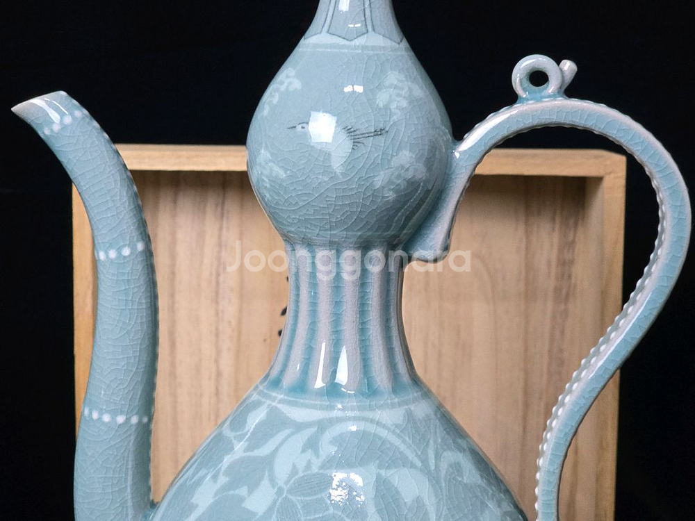 해강 유근형 청자 주전자 수주--5