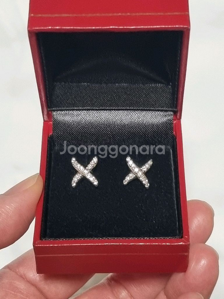 정품 데이비드율만 다이아 스터드 명품귀걸이 (상태최상)--0