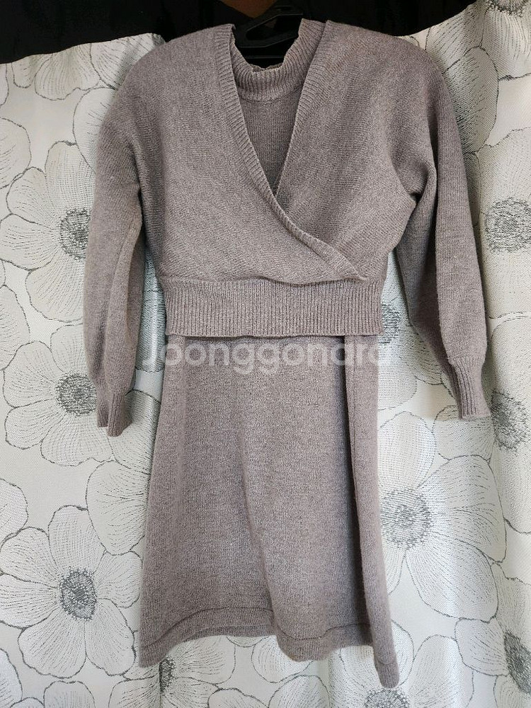 니트 미니 원피스 투피스 세트 싸게 급처--1