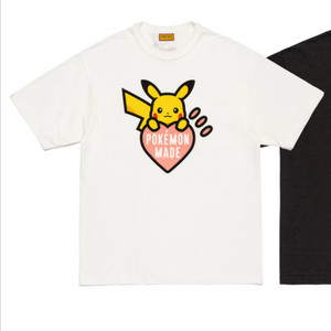 휴먼메이드 X 포켓몬(피카츄) 반팔티 흰색 L,XL 판