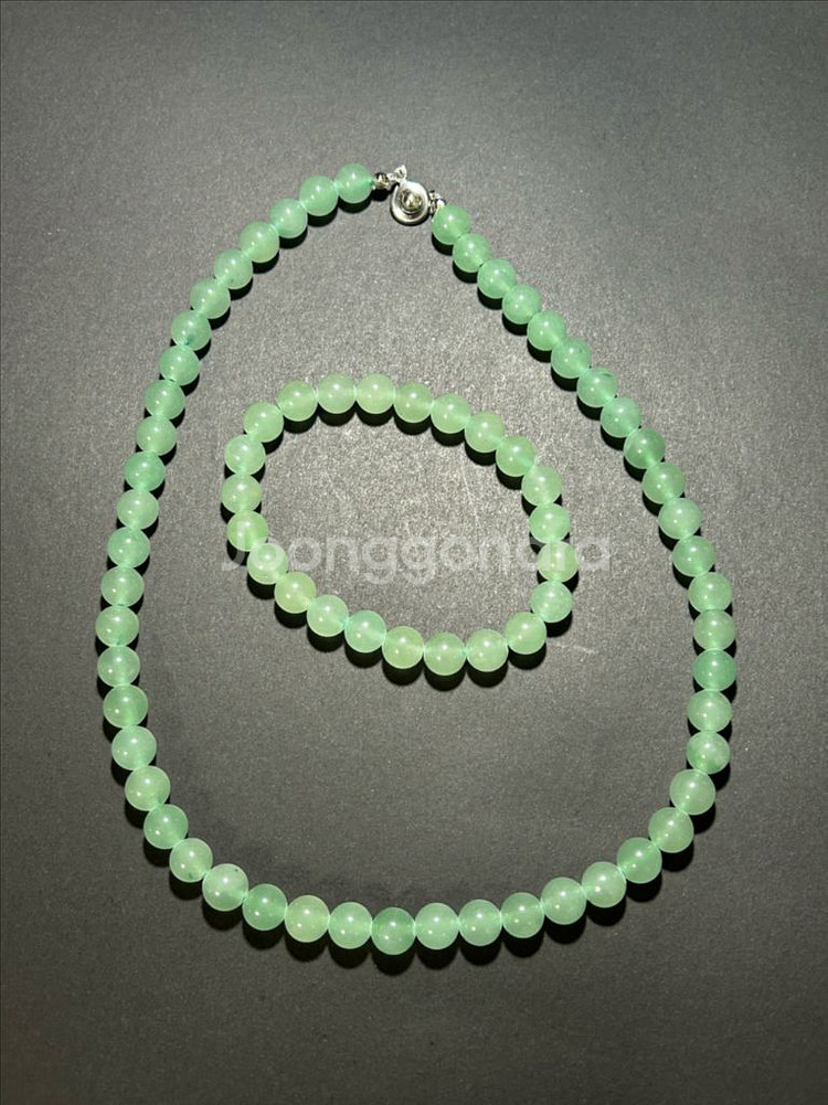 천연 옥 목걸이 팔찌 셋트--0