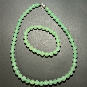 천연 옥 목걸이 팔찌 셋트