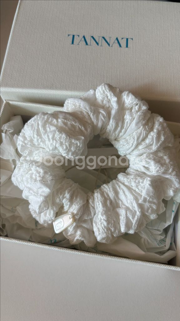 타낫 코튼레이스 스크런치 화이트 1사이즈--1