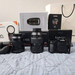 파나소닉 s5m2, 렌즈 2개, 동조기, 스트로브