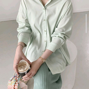 르꼬르망 노구김 괌셔츠 민트 F