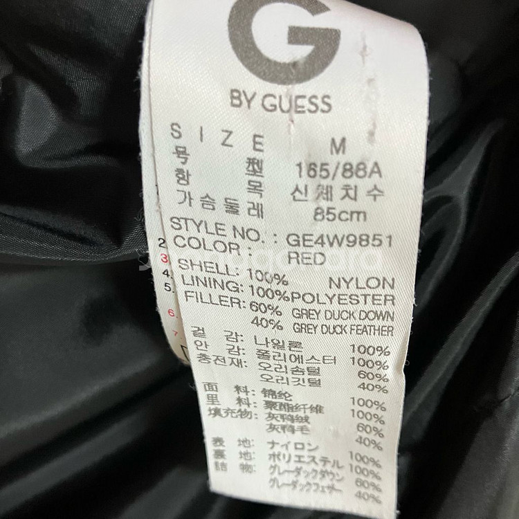 GUESS 게스 레드 후드 패딩 M--7